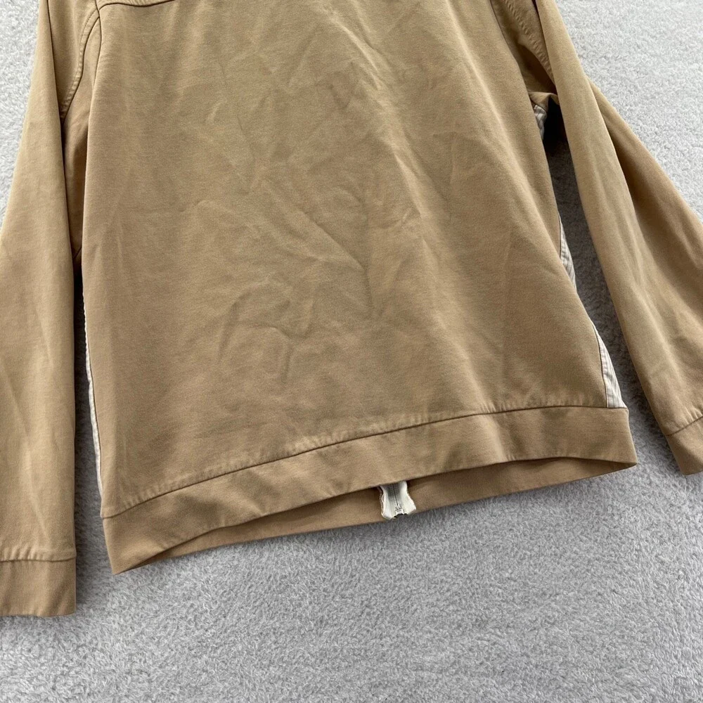 Talbots Jacket Womens Large Beige Tan Full Zip Cotton‎ Blend Long Sleeve Top
